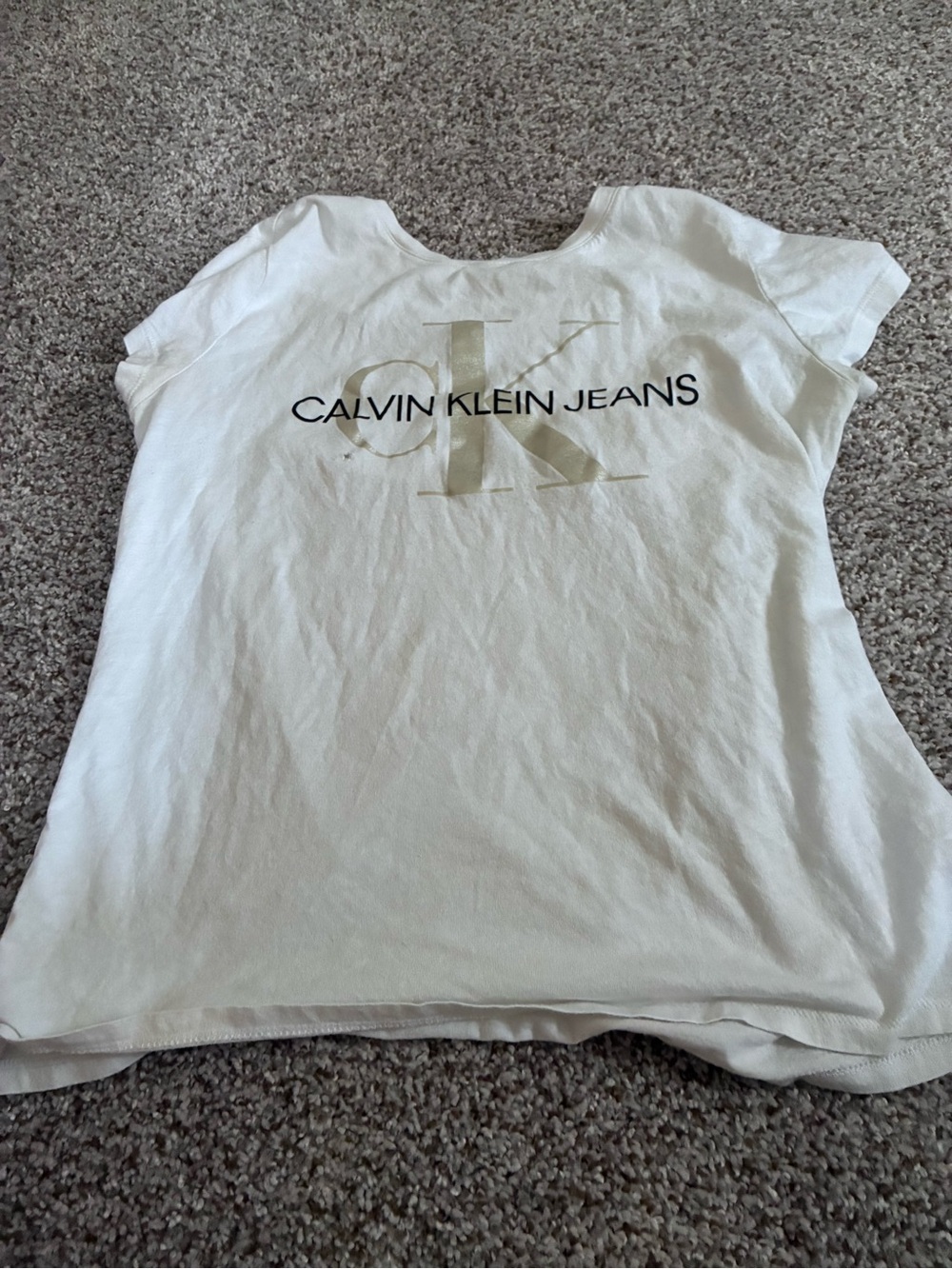 Calvin Klein Jeans White Tee with Black Logo